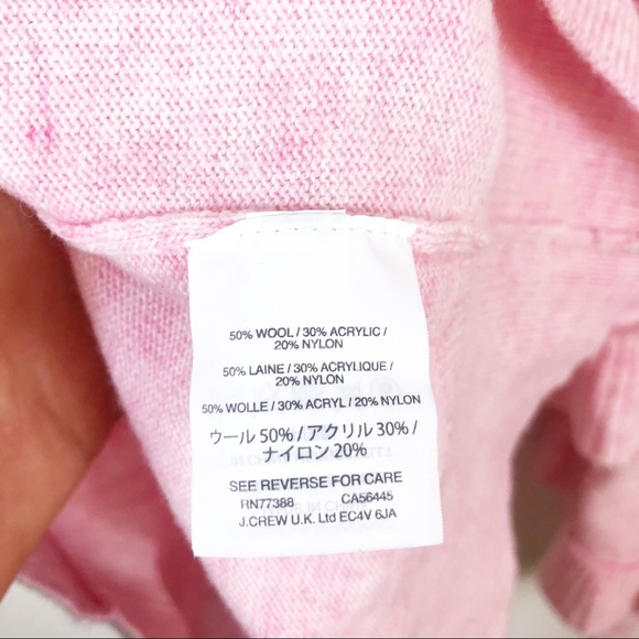 J CREW Pink Ruffle Knit Crewneck Sweater Wool - Picture 5 of 6
